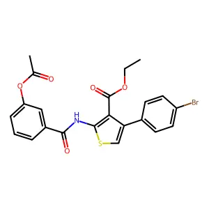 Ethyl 2-[(3-acetyloxybenzoyl)amino]-4-(4-bromophenyl)thiophene-3-carboxylate structure