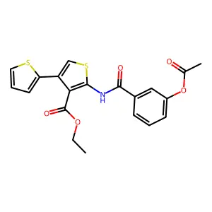 Ethyl 2-[(3-acetyloxybenzoyl)amino]-4-thiophen-2-ylthiophene-3-carboxylate structure