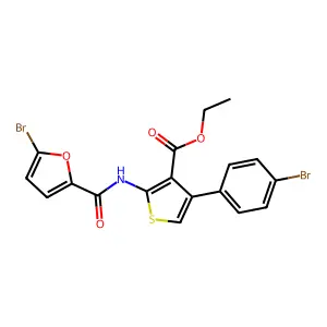 ethyl 2-[(5-bromofuran-2-carbonyl)amino]-4-(4-bromophenyl)thiophene-3-carboxylate structure