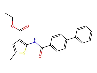 Ethyl 5-methyl-2-[(4-phenylbenzoyl)amino]thiophene-3-carboxylate structure