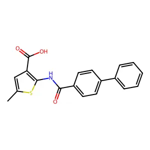 5-methyl-2-[(4-phenylbenzoyl)amino]thiophene-3-carboxylic Acid structure