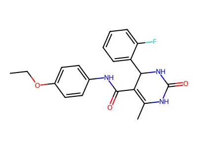 N-(4-ethoxyphenyl)-4-(2-fluorophenyl)-6-methyl-2-oxo-1,2,3,4-tetrahydropyrimidine-5-carboxamide structure