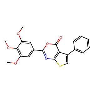 5-phenyl-2-(3,4,5-trimethoxyphenyl)-4H-thieno[2,3-d][1,3]oxazin-4-one structure