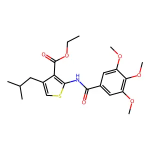 Ethyl 4-isobutyl-2-[(3,4,5-trimethoxybenzoyl)amino]-3-thiophenecarboxylate structure