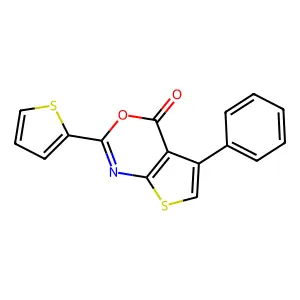 5-phenyl-2-(thiophen-2-yl)-4H-thieno[2,3-d][1,3]oxazin-4-one structure