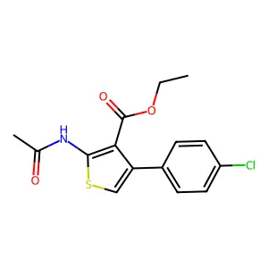Ethyl 2-(acetylamino)-4-(4-chlorophenyl)thiophene-3-carboxylate structure
