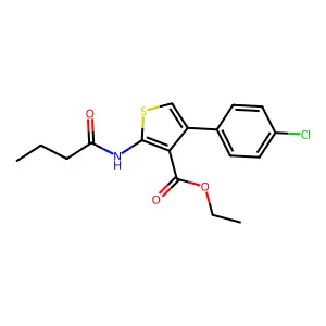 Ethyl 2-(butanoylamino)-4-(4-chlorophenyl)thiophene-3-carboxylate structure