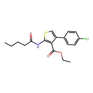 Ethyl 4-(4-chlorophenyl)-2-(pentanoylamino)thiophene-3-carboxylate structure