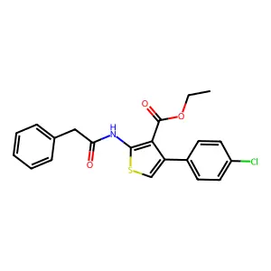 Ethyl 4-(4-chlorophenyl)-2-[(phenylacetyl)amino]-3-thiophenecarboxylate structure