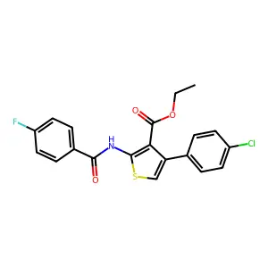 Ethyl 2-(4-fluorobenzamido)-4-(4-chlorophenyl)thiophene-3-carboxylate structure