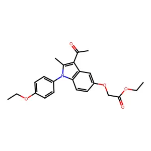 Ethyl 2-[3-acetyl-1-(4-ethoxyphenyl)-2-methylindol-5-yl]oxyacetate structure