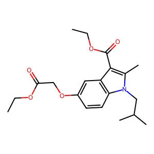 Ethyl 5-(2-ethoxy-2-oxoethoxy)-2-methyl-1-(2-methylpropyl)indole-3-carboxylate structure