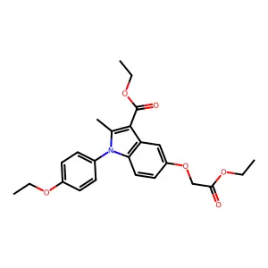 Ethyl 5-(2-ethoxy-2-oxoethoxy)-1-(4-ethoxyphenyl)-2-methylindole-3-carboxylate structure