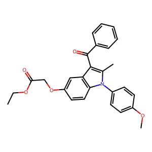 Ethyl 2-[3-benzoyl-1-(4-methoxyphenyl)-2-methylindol-5-yl]oxyacetate structure