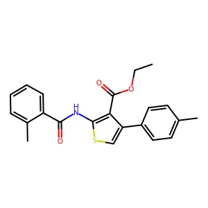 Ethyl 2-[(2-methylbenzoyl)amino]-4-(4-methylphenyl)-3-thiophenecarboxylate structure