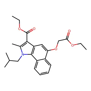 ethyl 5-(2-ethoxy-2-oxoethoxy)-1-isobutyl-2-methyl-1H-benzo[g]indole-3-carboxylate structure