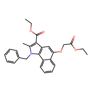 ethyl 1-benzyl-5-(2-ethoxy-2-oxoethoxy)-2-methyl-1H-benzo[g]indole-3-carboxylate structure