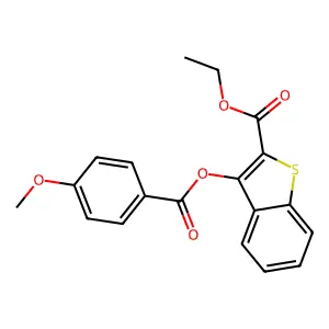 Ethyl 3-[(4-methoxybenzoyl)oxy]-1-benzothiophene-2-carboxylate structure
