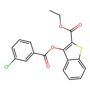 Ethyl 3-(3-chlorobenzoyl)oxy-1-benzothiophene-2-carboxylate structure