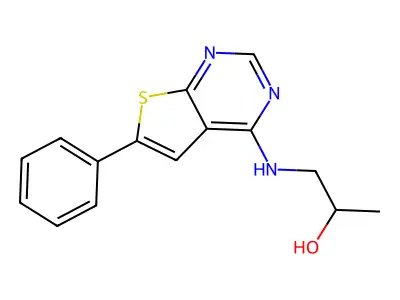 1-[(6-Phenylthieno[2,3-d]pyrimidin-4-yl)amino]propan-2-ol structure