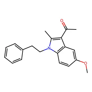 1-[5-methoxy-2-methyl-1-(2-phenylethyl)-1H-indol-3-yl]ethanone structure