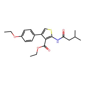 Ethyl 4-(4-ethoxyphenyl)-2-[(3-methylbutanoyl)amino]thiophene-3-carboxylate structure