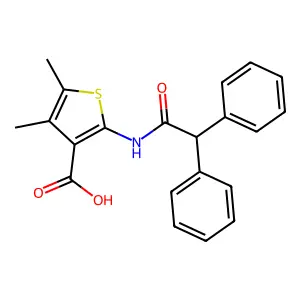 2-[(Diphenylacetyl)amino]-4,5-dimethylthiophene-3-carboxylic acid structure