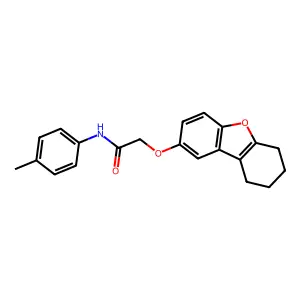 N-(4-methylphenyl)-2-(6,7,8,9-tetrahydrodibenzofuran-2-yloxy)acetamide structure