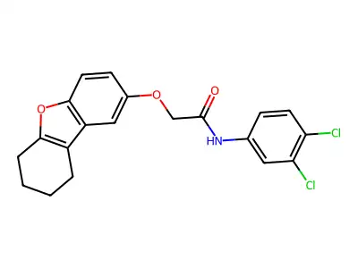 N-(3,4-dichlorophenyl)-2-(6,7,8,9-tetrahydrodibenzofuran-2-yloxy)acetamide structure