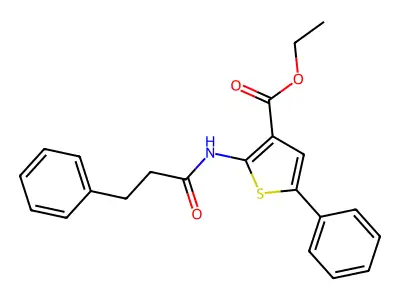 Ethyl 5-phenyl-2-(3-phenylpropanoylamino)thiophene-3-carboxylate structure