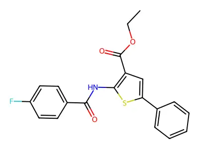 Ethyl 2-[(4-fluorobenzoyl)amino]-5-phenylthiophene-3-carboxylate structure
