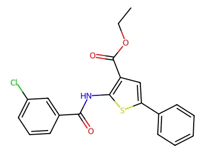 Ethyl 2-[(3-chlorobenzoyl)amino]-5-phenylthiophene-3-carboxylate structure