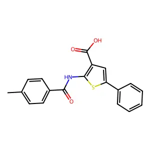 2-[(4-Methylbenzoyl)amino]-5-phenylthiophene-3-carboxylic acid structure