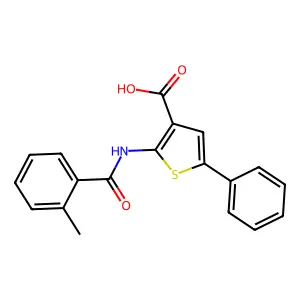 2-(2-Methylbenzamido)-5-phenylthiophene-3-carboxylic acid structure
