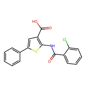 2-[(2-Chlorobenzoyl)amino]-5-phenylthiophene-3-carboxylic acid structure