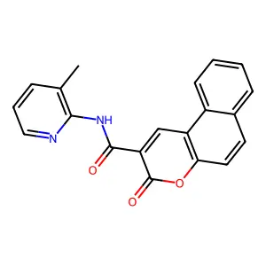 N-(3-methylpyridin-2-yl)-3-oxobenzo[f]chromene-2-carboxamide structure