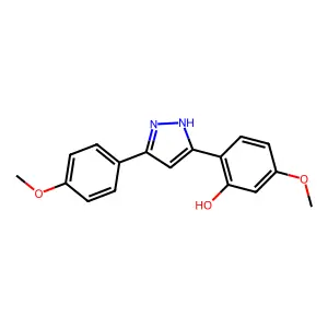 5-Methoxy-2-(5-(4-methoxyphenyl)-1h-pyrazol-3-yl)phenol structure