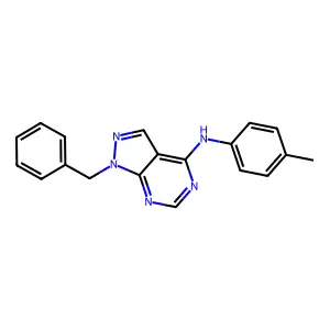 1-benzyl-N-(4-methylphenyl)pyrazolo[3,4-d]pyrimidin-4-amine structure