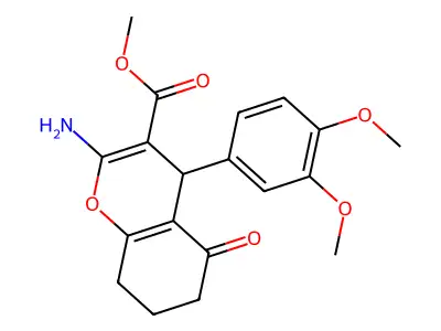 methyl 2-amino-4-(3,4-dimethoxyphenyl)-5-oxo-5,6,7,8-tetrahydro-4H-chromene-3-carboxylate structure