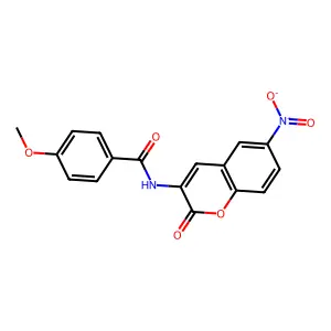 4-甲氧基-N-(6-硝基-2-氧代色烯-3-基)苯甲酰胺 structure