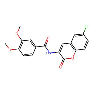 N-(6-chloro-2-oxo-2H-chromen-3-yl)-3,4-dimethoxybenzamide structure