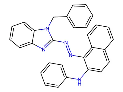 1-[(1-benzylbenzimidazol-2-yl)diazenyl]-N-phenylnaphthalen-2-amine structure