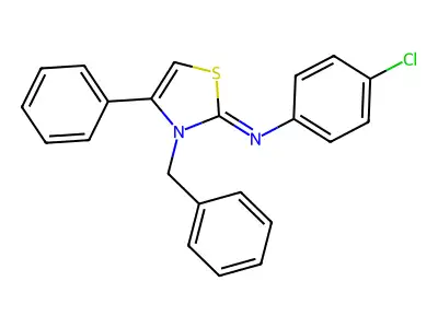 3-benzyl-N-(4-chlorophenyl)-4-phenyl-1,3-thiazol-2-imine structure