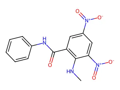 2-(methylamino)-3,5-dinitro-N-phenylbenzamide structure