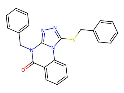 4-Benzyl-1-benzylsulfanyl-[1,2,4]triazolo[4,3-a]quinazolin-5-one structure