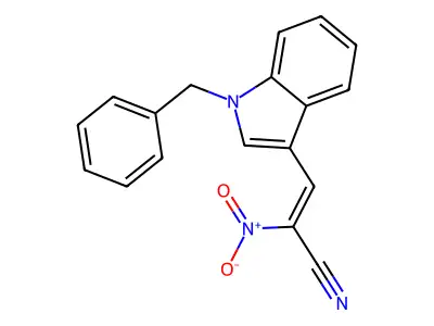 2-Propenenitrile, 2-nitro-3-[1-(phenylmethyl)-1H-indol-3-yl]- structure
