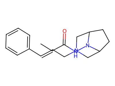 N-[3-(3-phenylprop-2-enyl)-3,8-diazabicyclo[3.2.1]octan-8-yl]propanamide structure