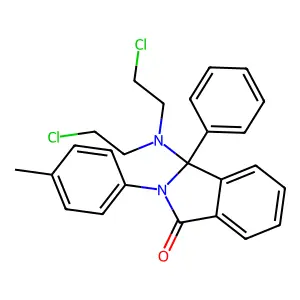 3-(bis(2-chloroethyl)amino)-3-phenyl-2-(p-tolyl)isoindolin-1-one structure