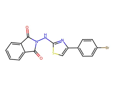 2-[[4-(4-Bromophenyl)-2-thiazolyl]amino]-1H-isoindole-1,3(2H)-dione structure