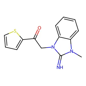 2-(2-Imino-3-methyl-2,3-dihydro-1H-benzimidazol-1-yl)-1-(2-thienyl)ethanone structure